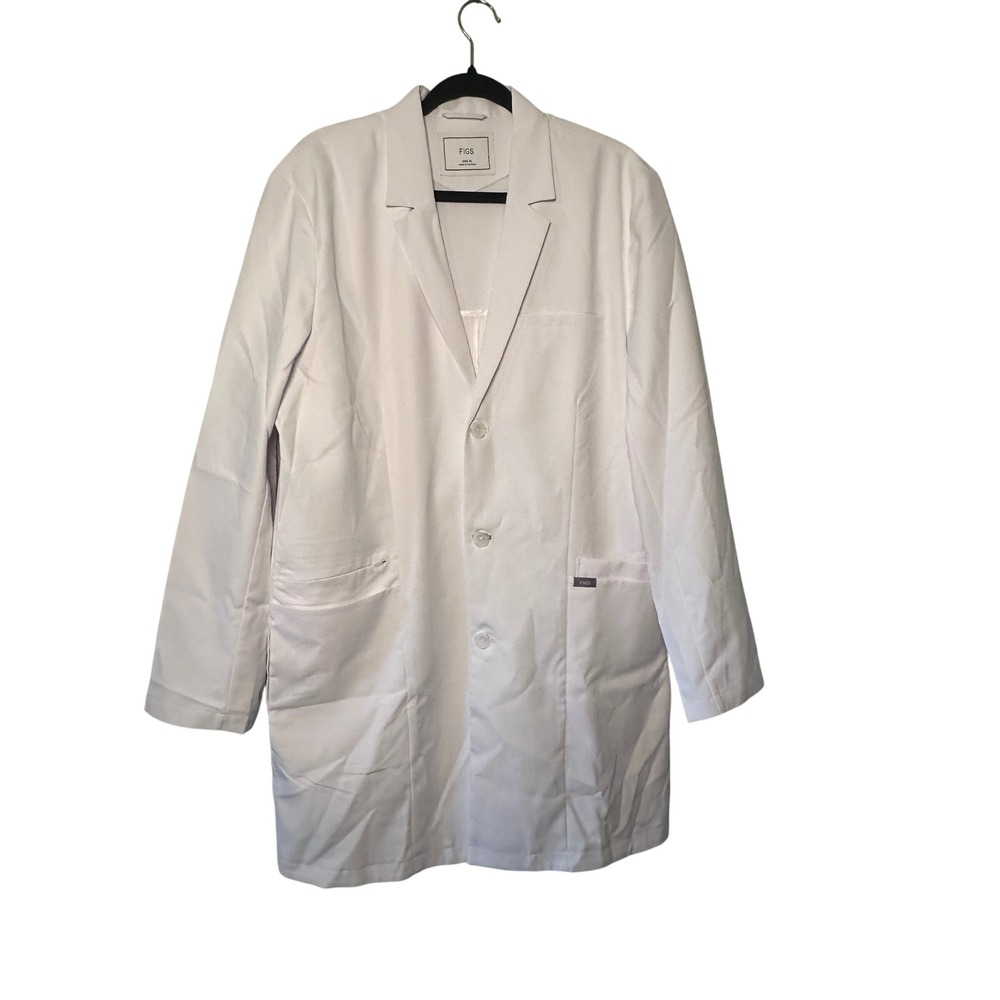 FIGS Mens Harlem White Lab Coat Professional Medical Uniform M20SP1011XL Pockets